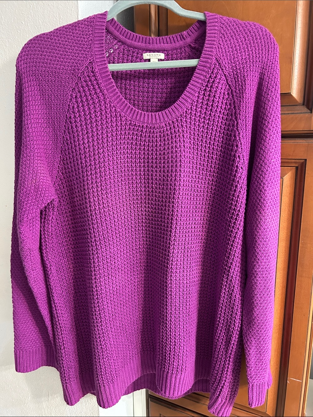 Women's Crewneck Knit Sweater in Vibrant Purple - Unknown Brand